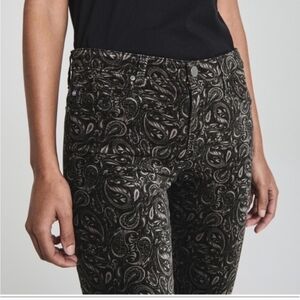 AG Anthropologie The High Rise Stevie Slim Straight Ankle Paisley Pants Size 29